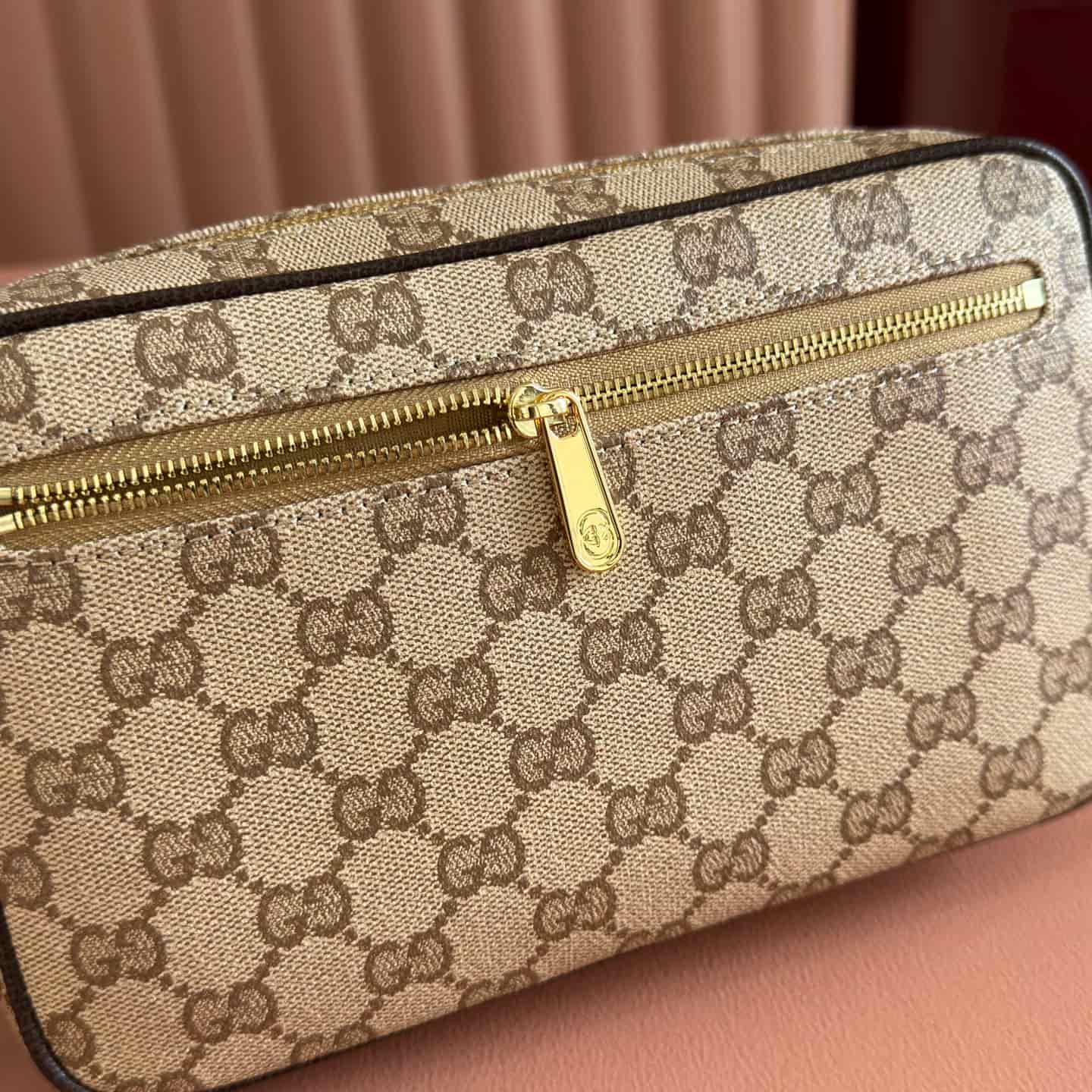 Gucci GG mini bag with Web Sand and dark brown GG coated canvas 876391 High