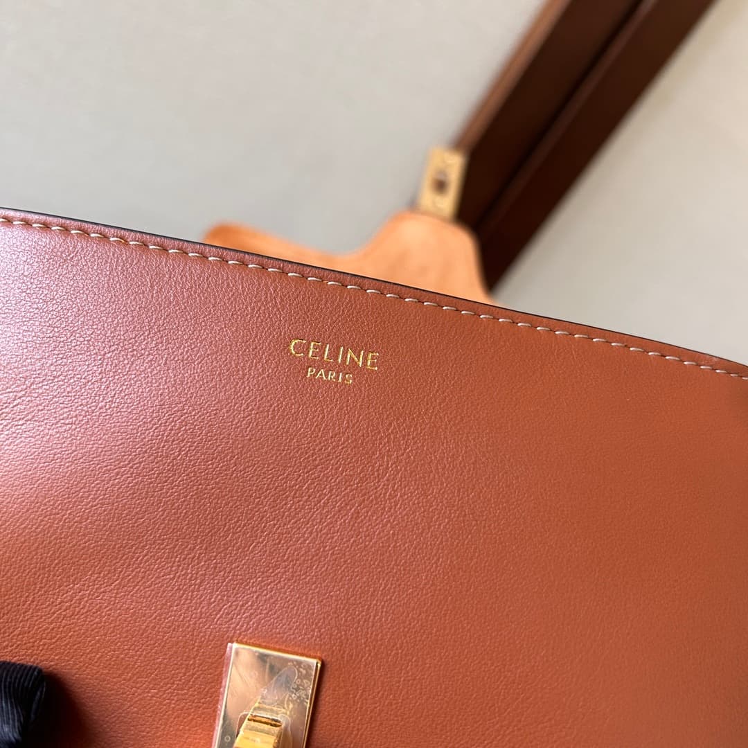 Celine Calfskin Small 16 Bag in Tan High