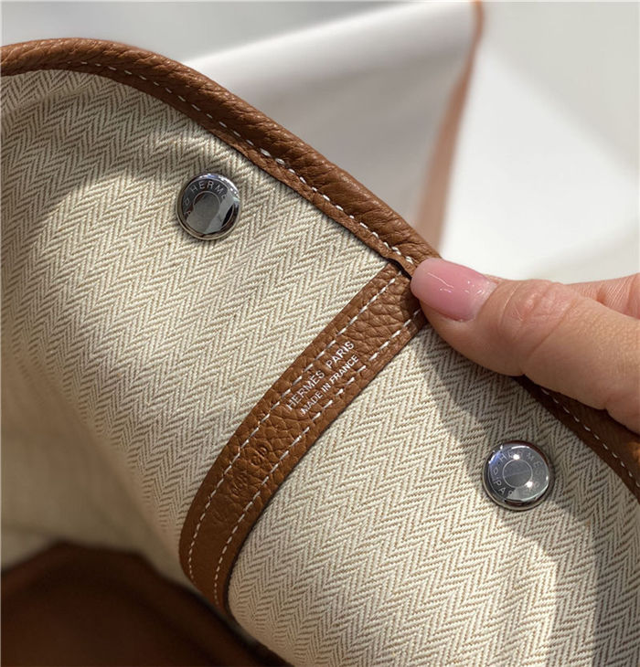 Hermes Garden Party 30/36 Bag Calfskin In Gold High