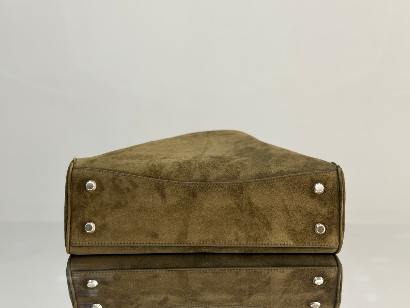 Balenciaga Rodeo Medium Bag in Khaki Waxed Suede Calfskin With Silver-Tone Metal TOP