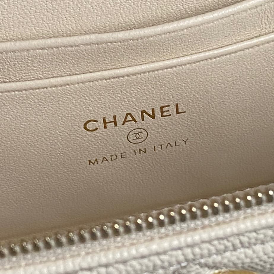 Chanel VANITY WITH CHAIN AP4407 Grained Calfskin & Gold-Tone Metal Cream High