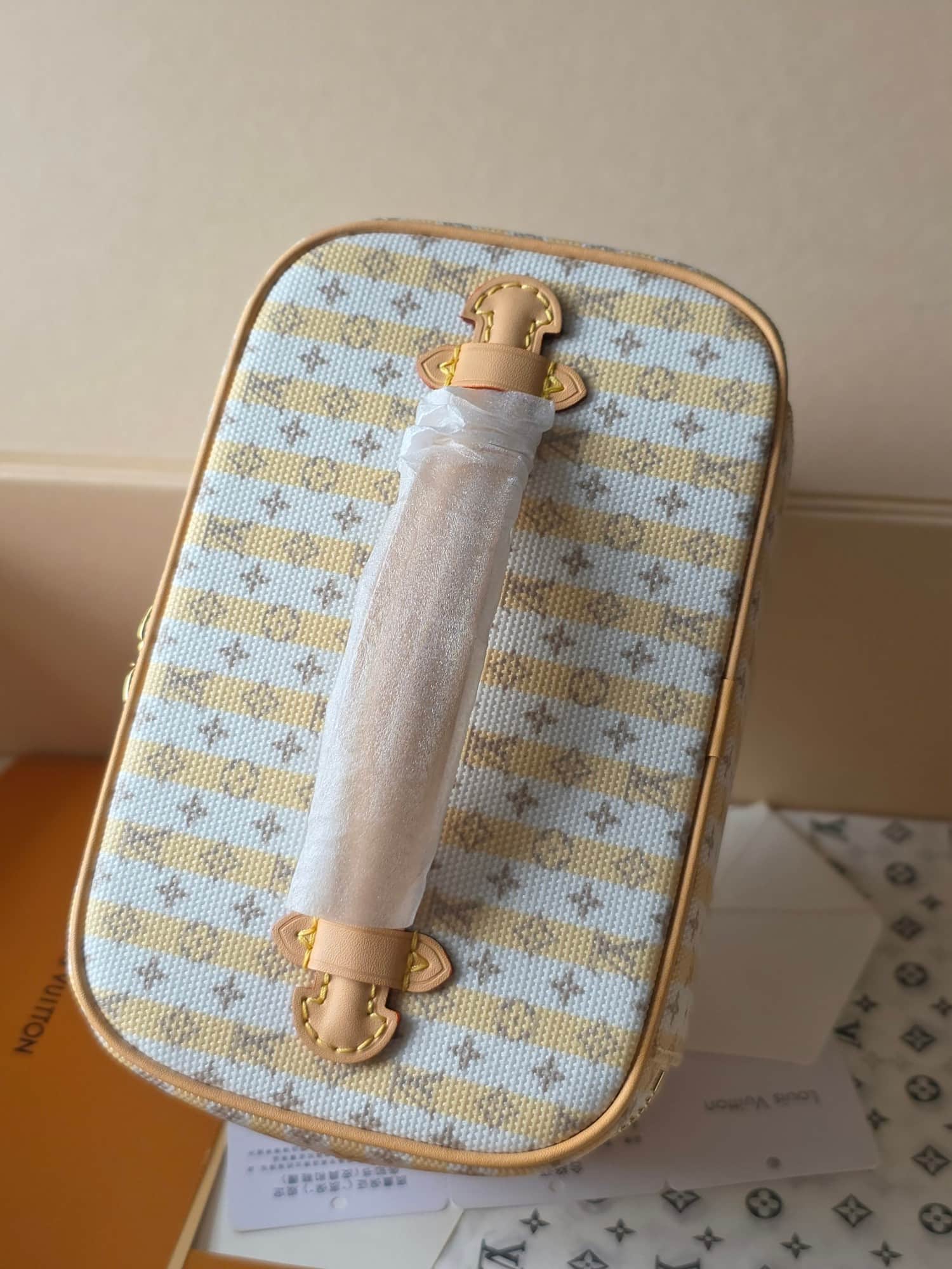 Louis Vuitton Nice Mini Banana Yellow Stamp Linen-and-cotton Canvas M28702 High