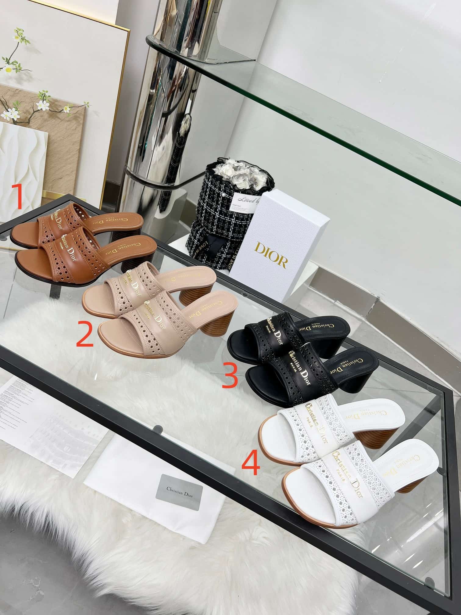 Dior D-Lane Heeled Slide Shoes Women