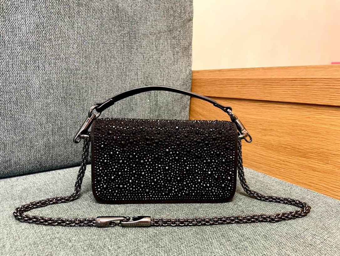 Valentino Garavani Locò Small Shoulder Bag in Black High