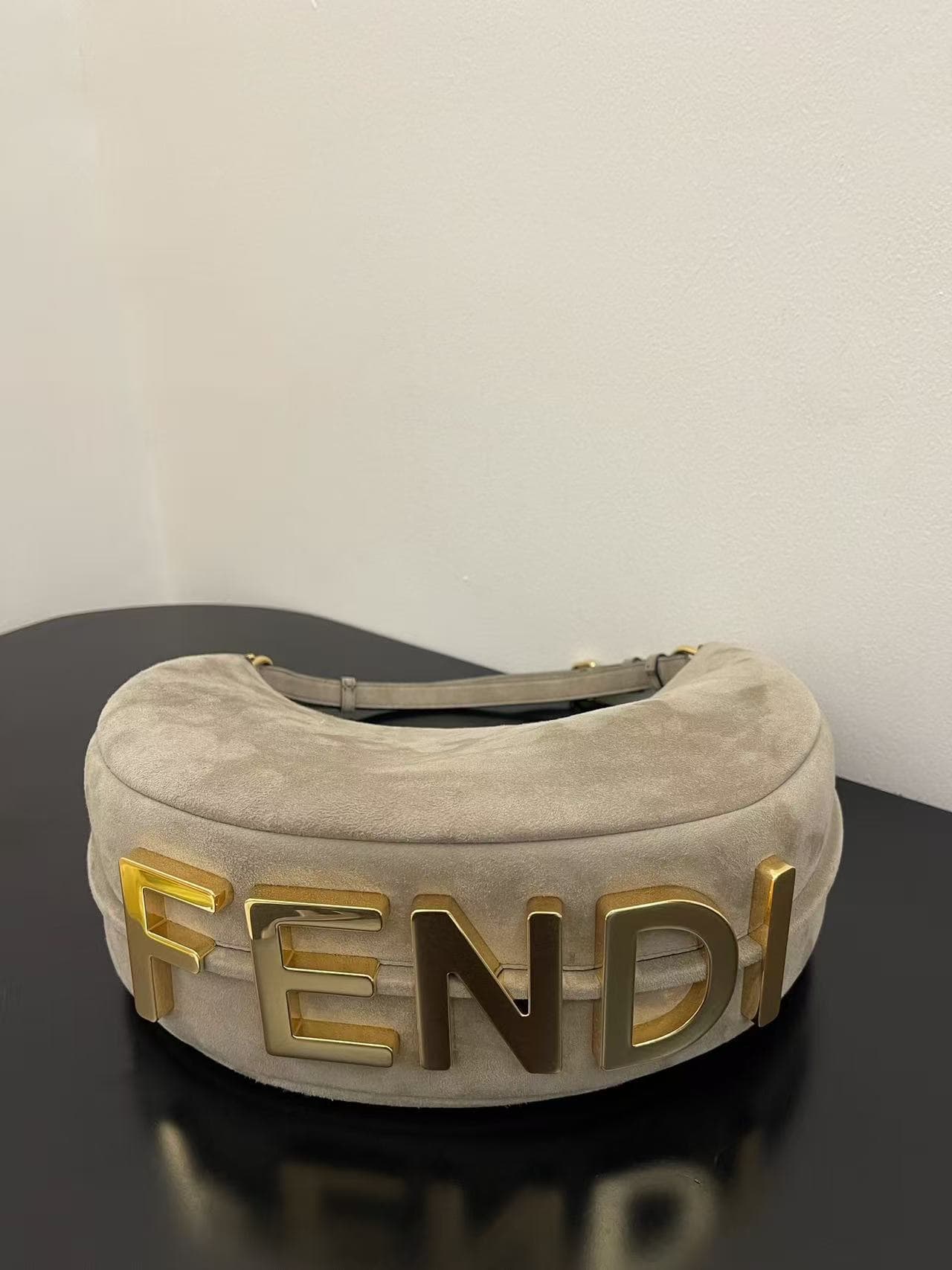 Fendigraphy Medium Suede Bag High