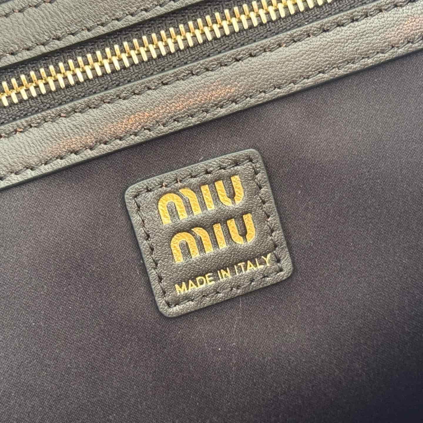 Miu Miu Leather backpack Coffee Calfskin 5BZ042  High