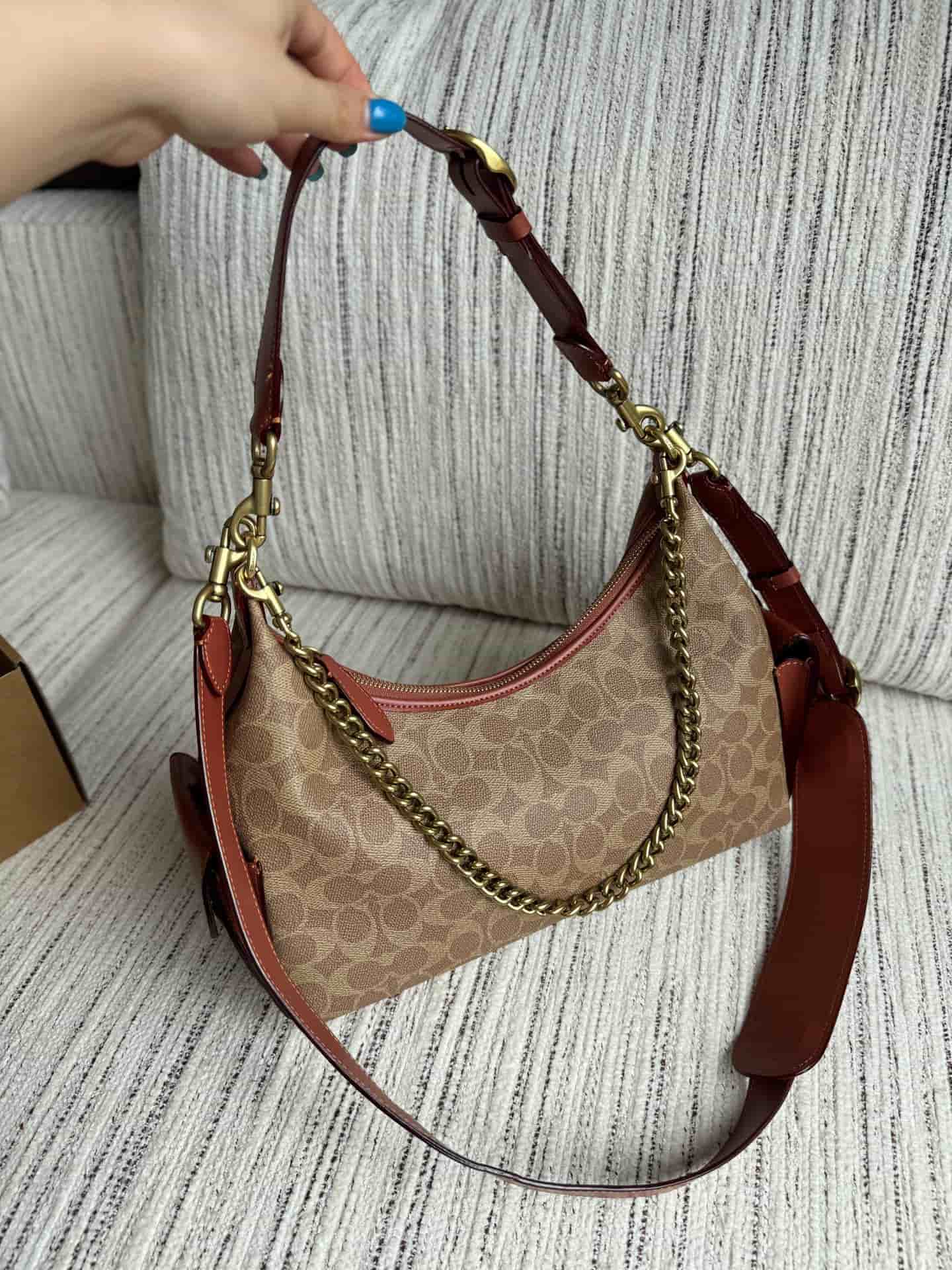 Coach Pocket Juliet Shoulder Bag 30 in Signature Canvas High