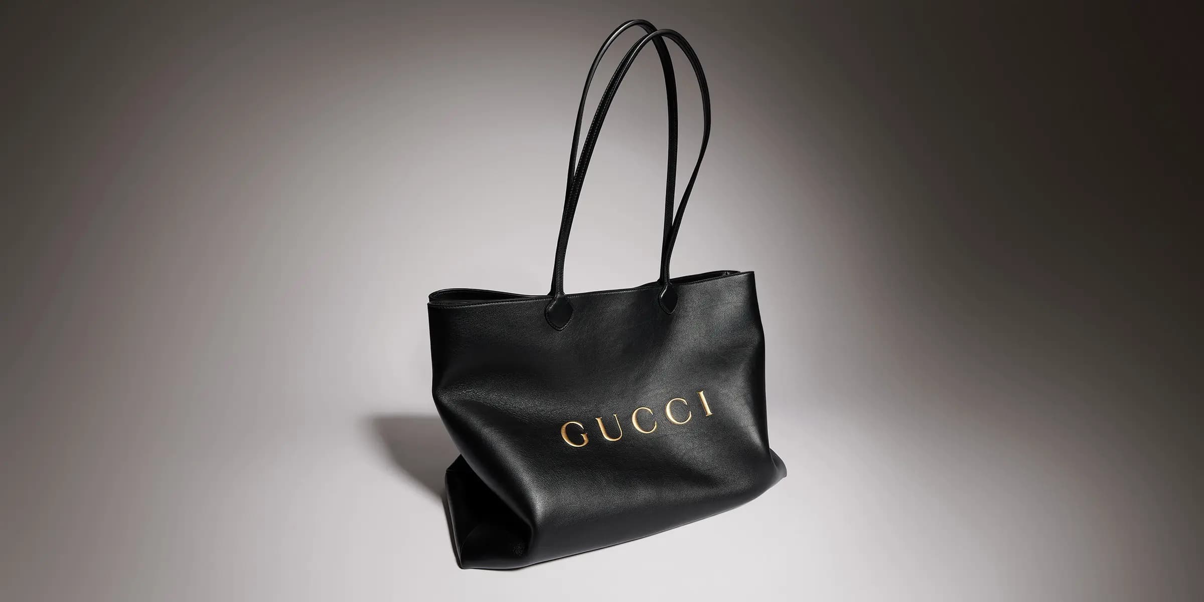 Gucci NY large tote bag Black soft lightweight leather ‎A00B4R High
