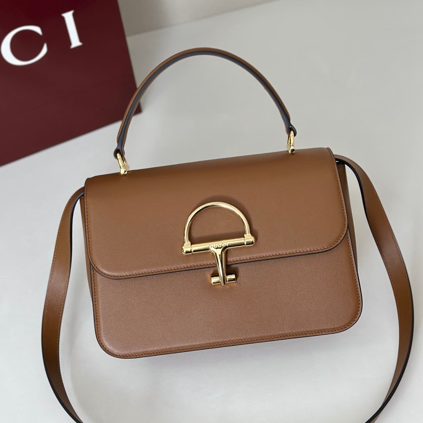 Gucci Siena medium top handle bag 855535 Brown High
