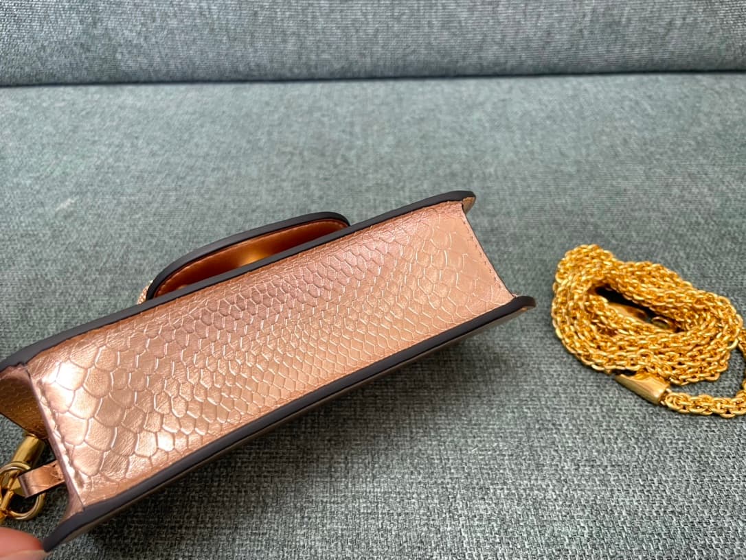 Valentino Garavani MINILOC mini shoulder bag 1133S Calfskin Rose Gold High