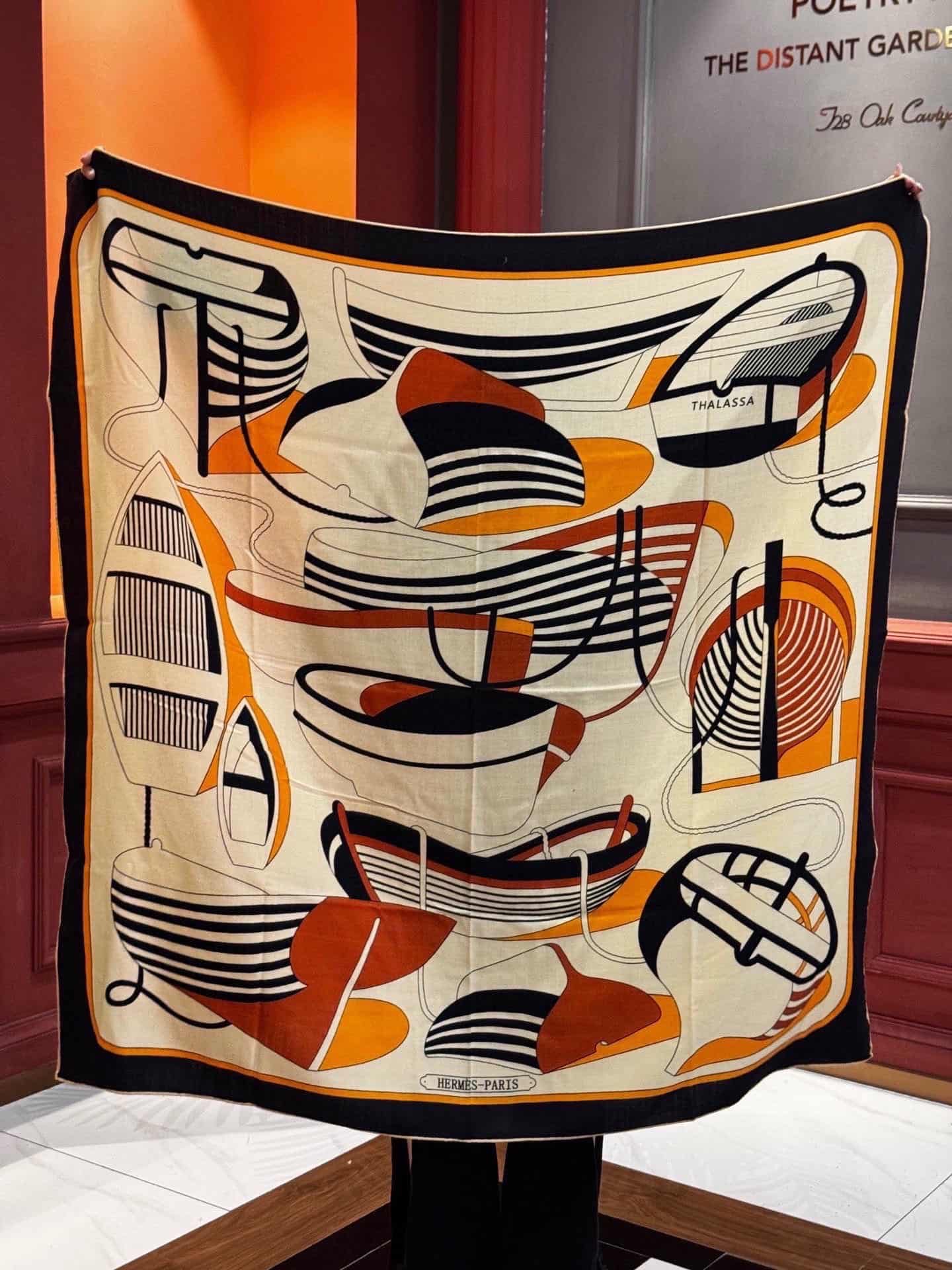 Hermes Thalassa embroidered shawl