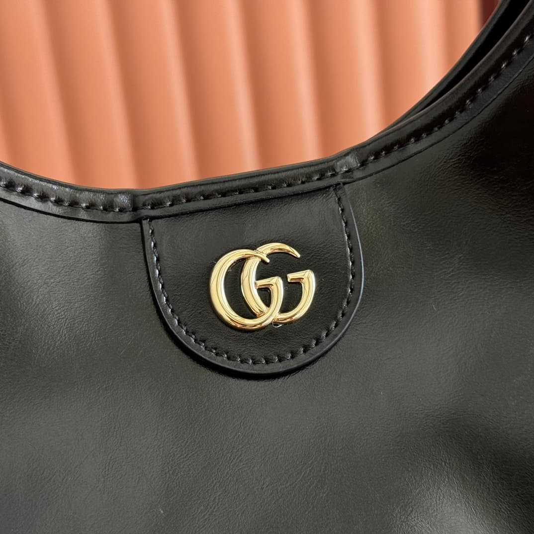 Gucci Giglio large tote bag Black soft glossy leather ‎853971 High