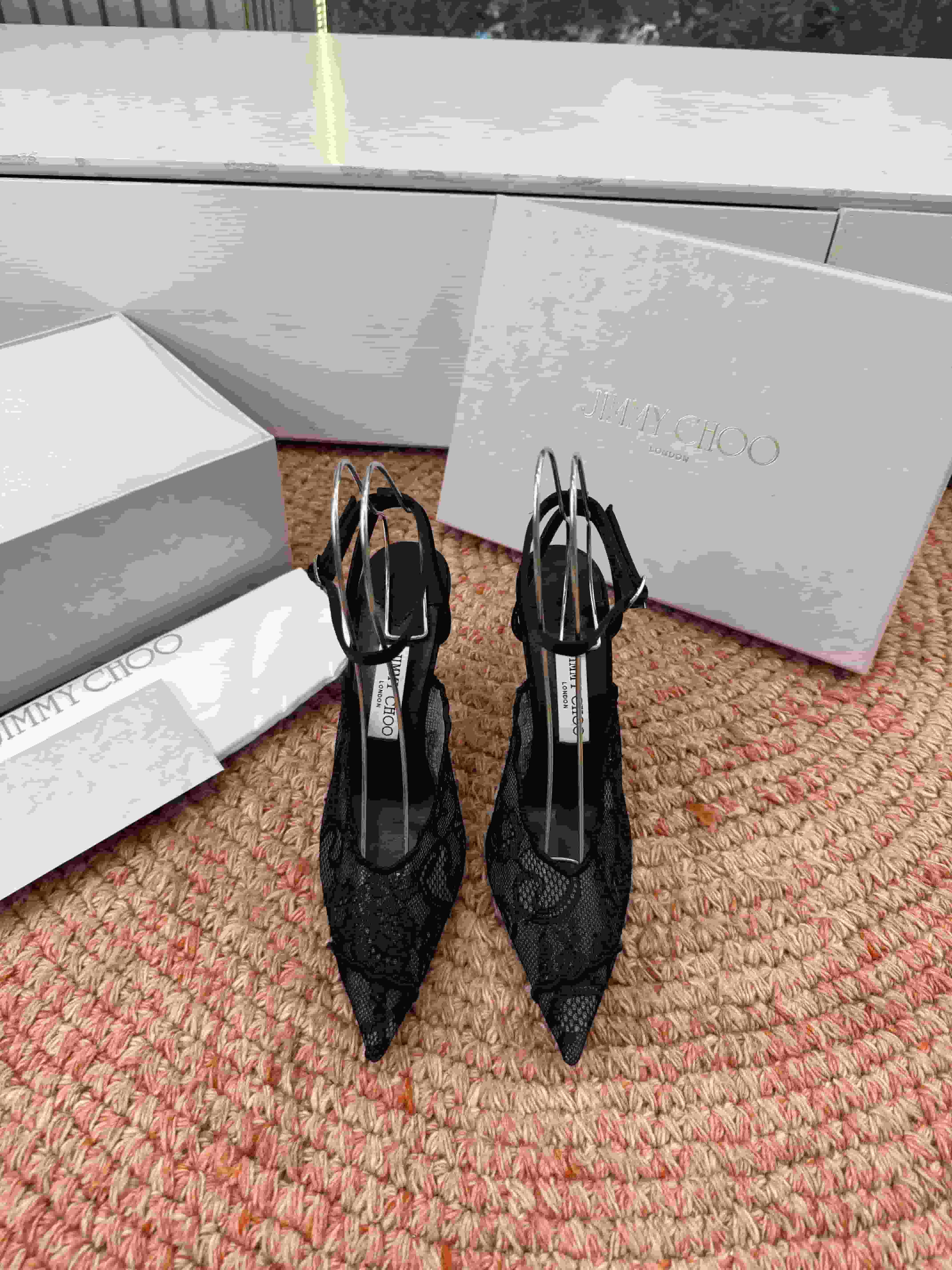 Jimmy Choo Amita Lace Slingback Pumps