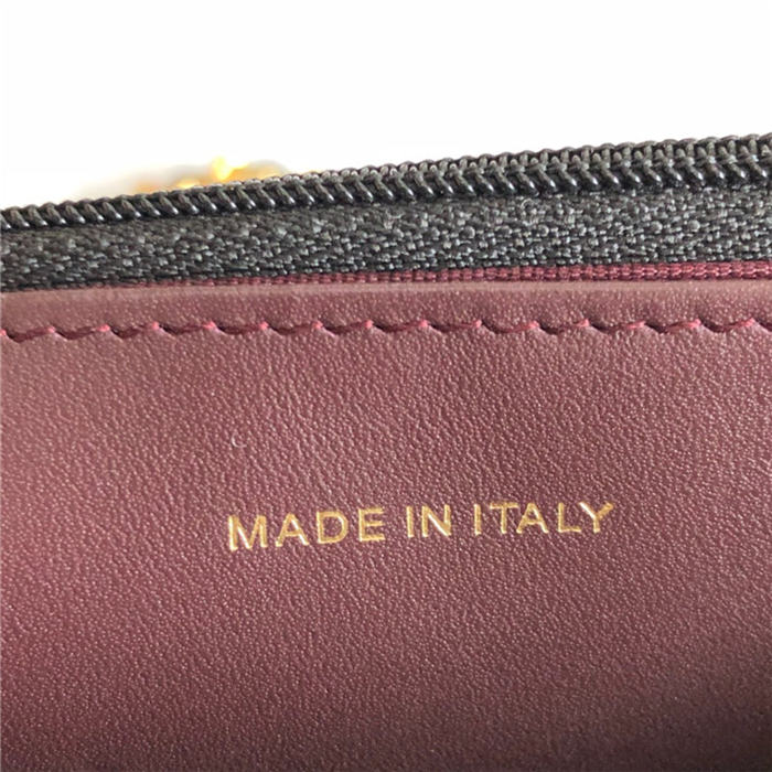 Classic Wallet on Chain A33814 Lambskin Black Silver Metal B