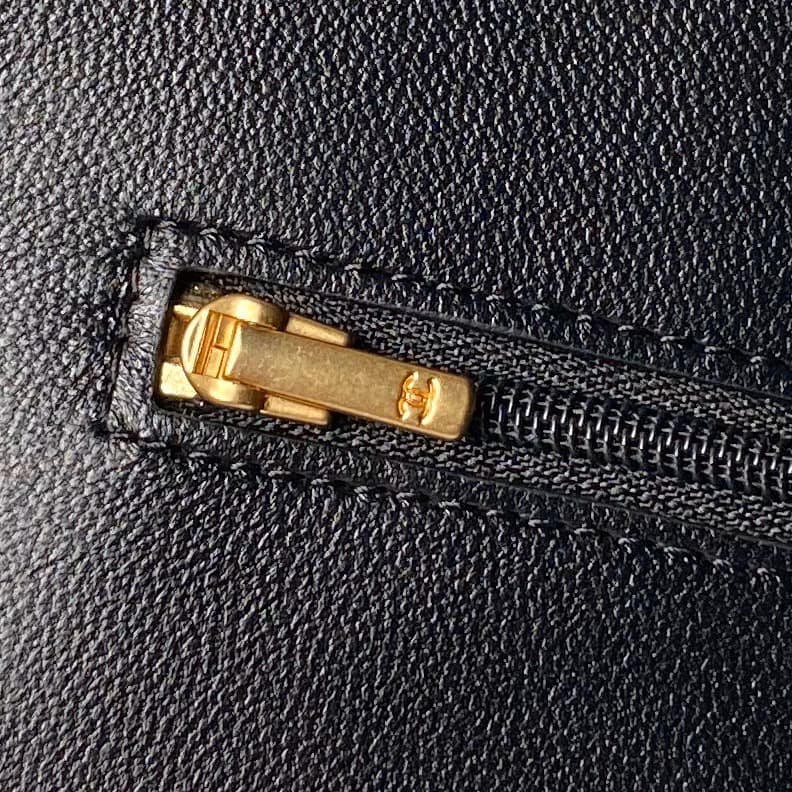 Chanel Wallet On Chain Shiny Lambskin, Enamel, Gold Tone Metal Black A
