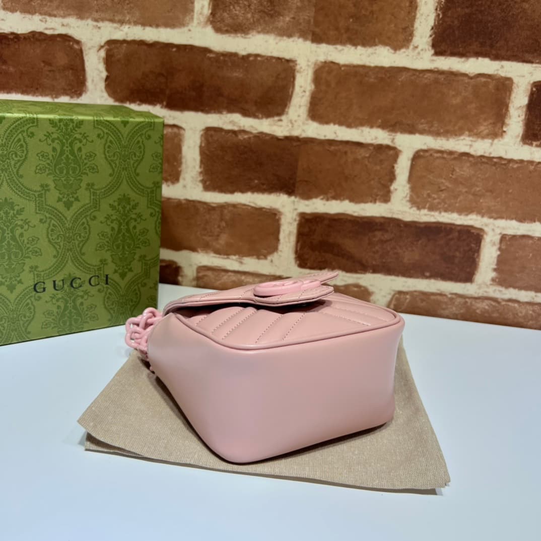 Gucci GG Marmont belt bag ‎739599 pink High
