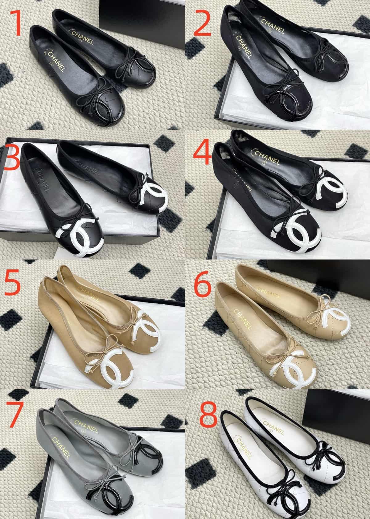 Chanel Pony Hair Patent Cap Toe Ballet Flats shoes Women