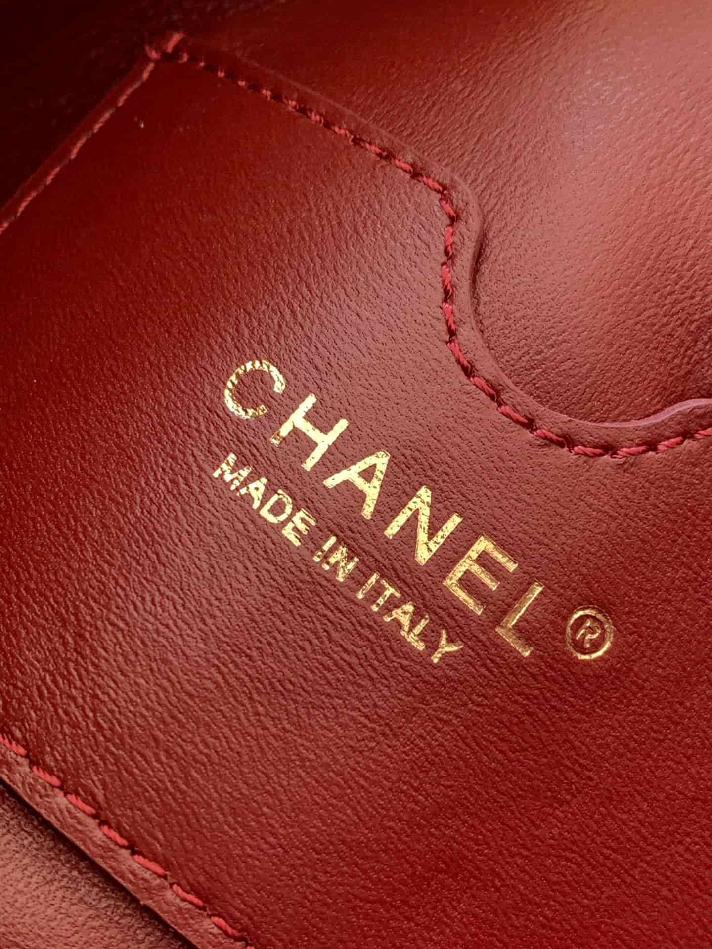 Chanel evening bag AS6045 lambskin & gold-tone metal brown high