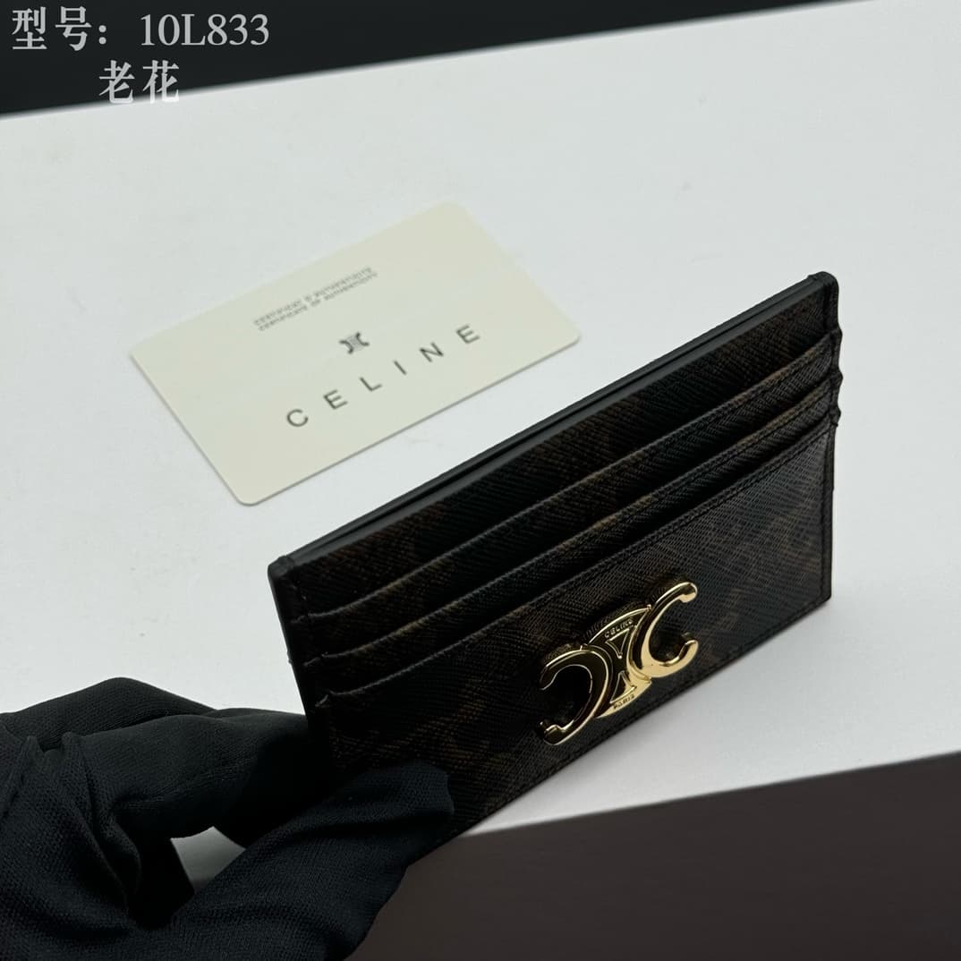 Celine Triomphe Card Holder in Triomphe Canvas High