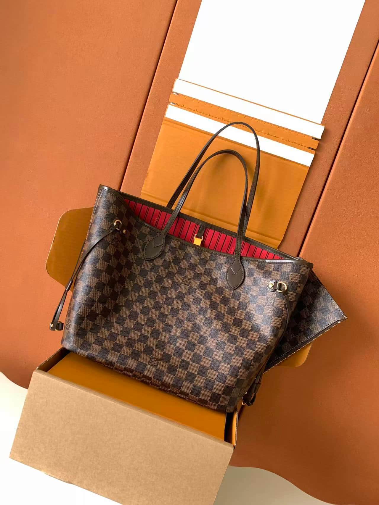 Louis Vuitton Neverfull MM Cerise Red Damier Ebene coated canvas N40599 TOP