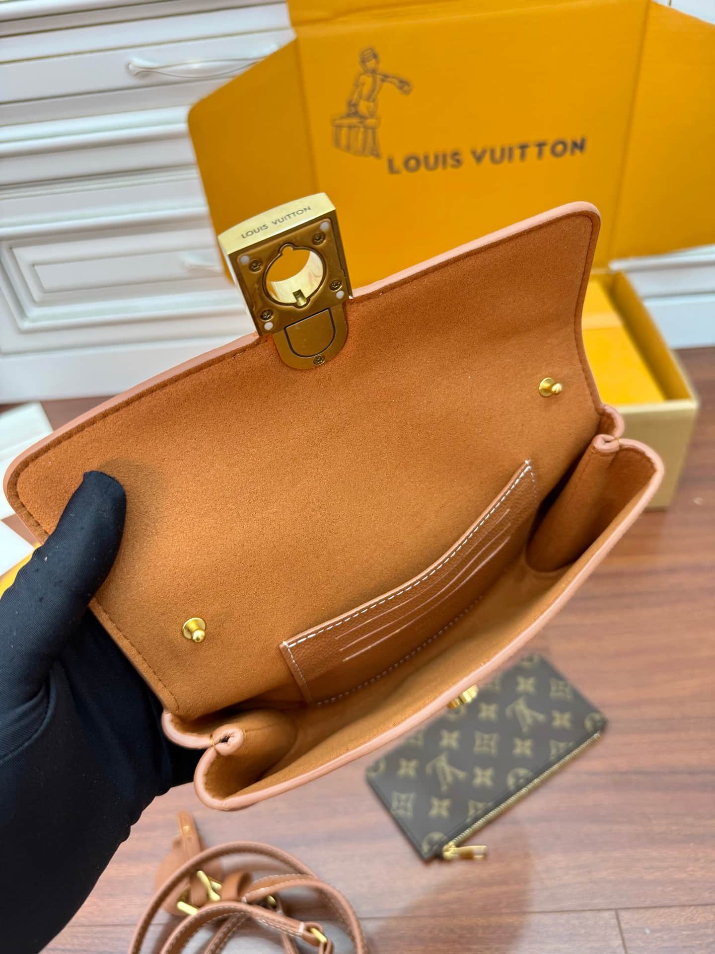 Louis Vuitton Wallet On Chain Low Key Cognac Brown Calfskin leather M12147 TOP
