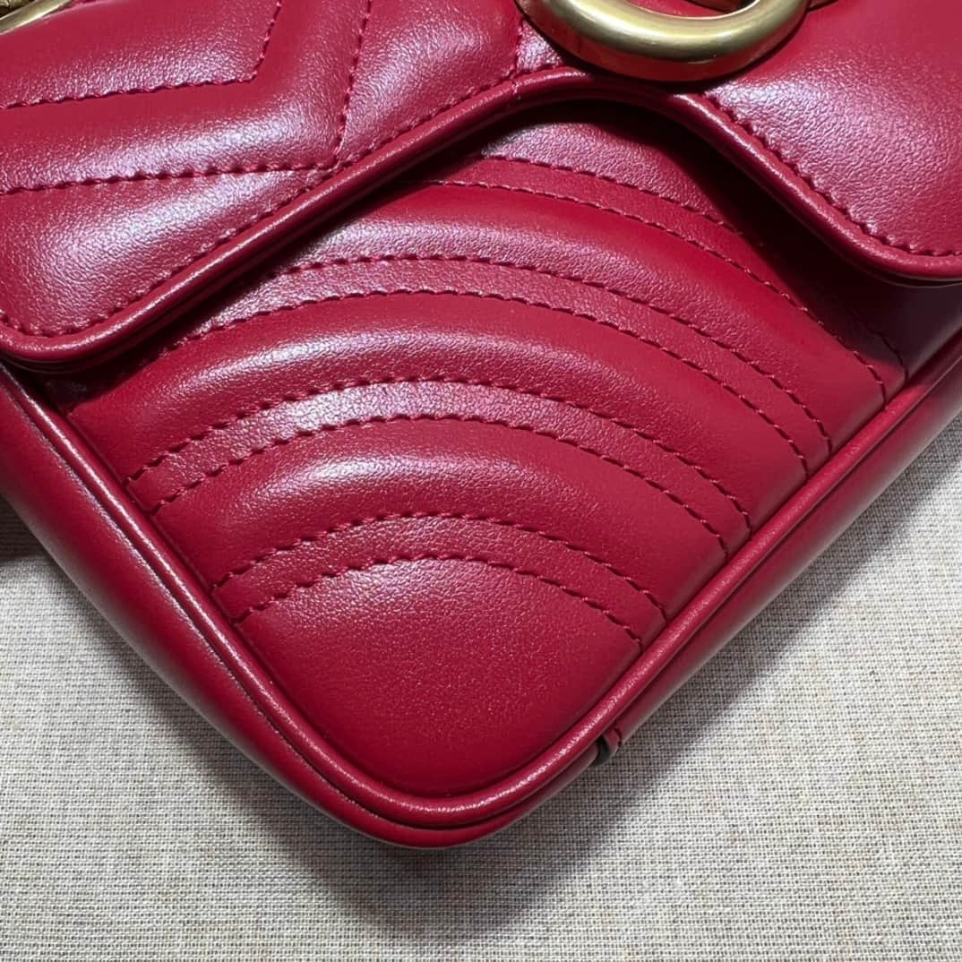 GG Marmont mini matelassé shoulder bag red 446744 High