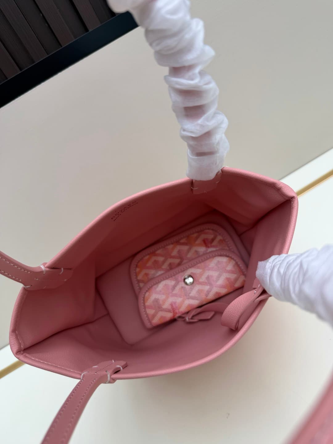Goyard Anjou Mini Bag in pink Goyardine canvas Mid
