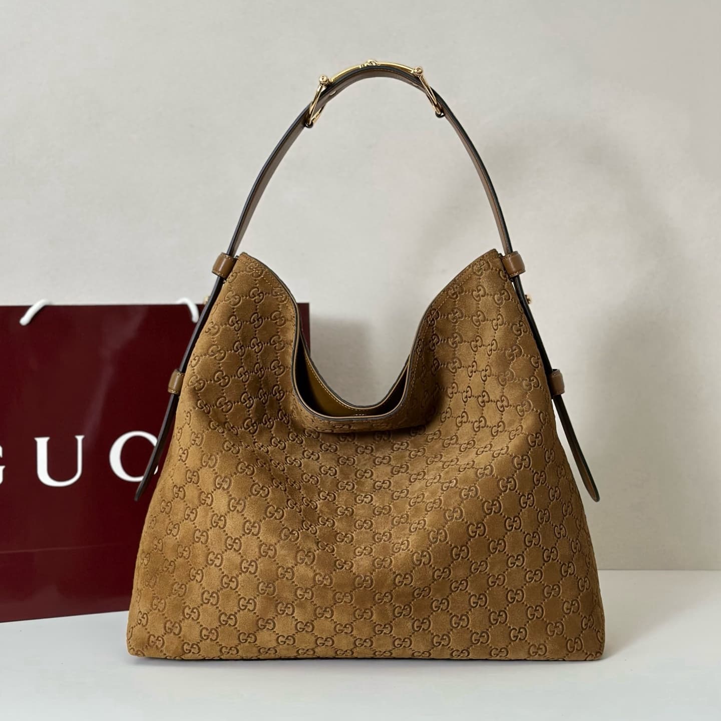 Gucci Beatrix large tote bag 850546 Brown GG Suede High