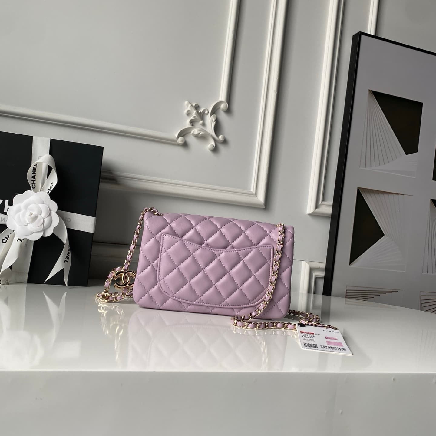 Chanel Classic Flap Bag Lambskin & Gold-Tone Metal AS5759 Light Purple A