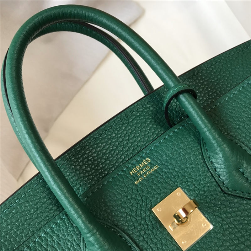 Hermes Birkin 25/30/35cm Bag Calfskin Silver/Gold Metal In  Vert Vertigo High