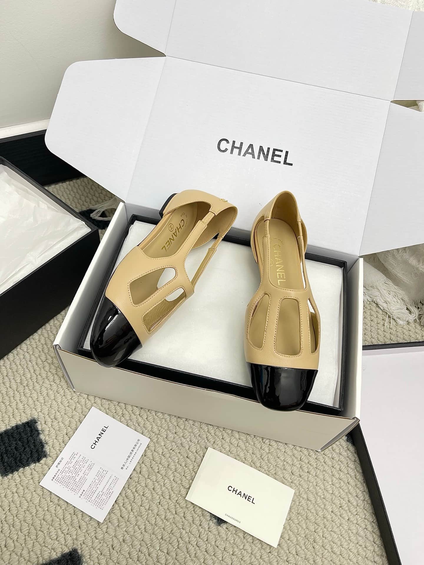 Chanel Slingback Flats Shoes Women