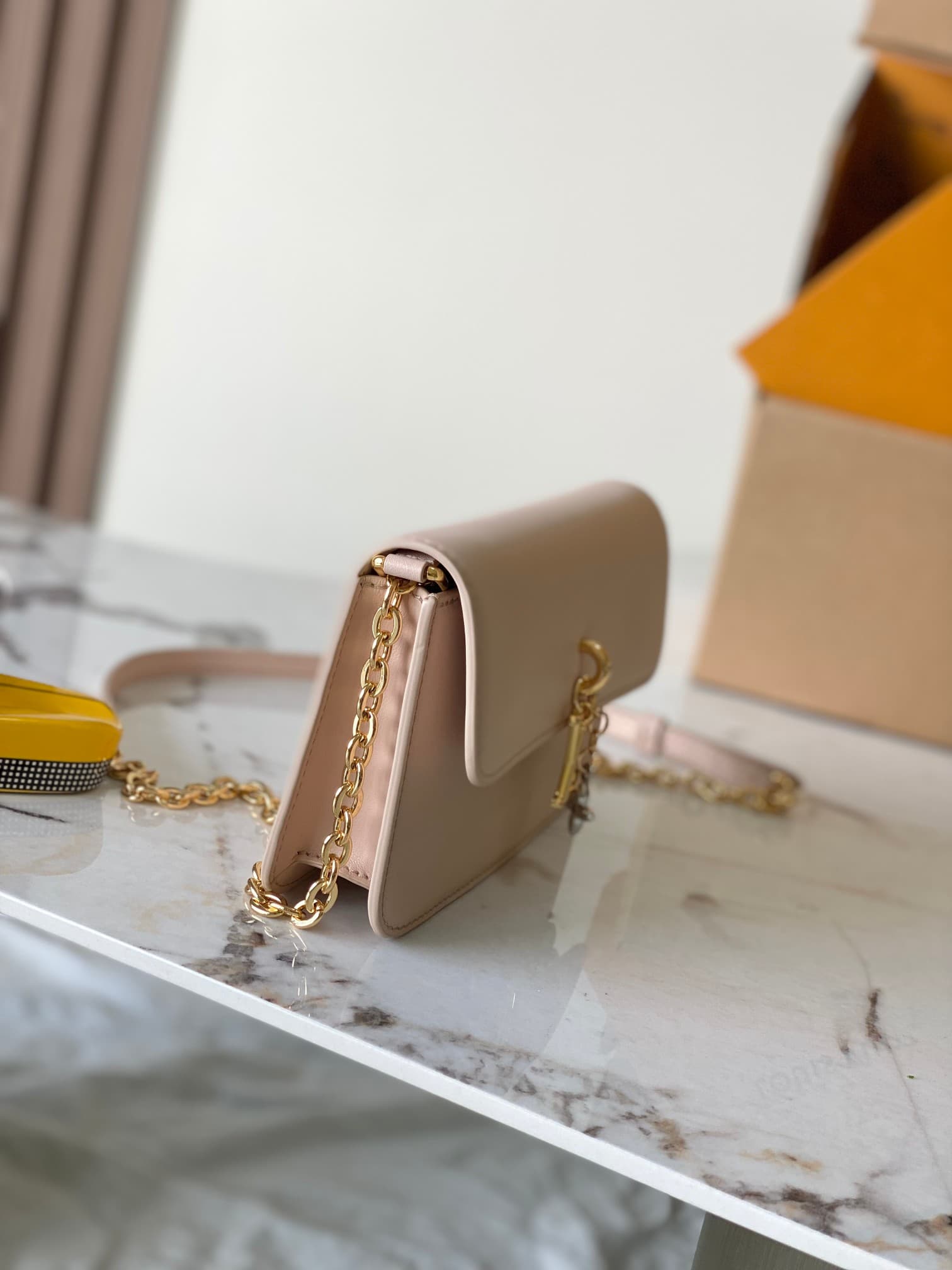 Louis Vuitton Wallet On Chain LV Bloom Macchiato Cream Sand M14581 TOP