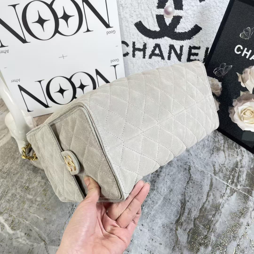 Chanel 25 Medium Hobo handbag AS5311 Suede & Gold-tone Metal Grey High