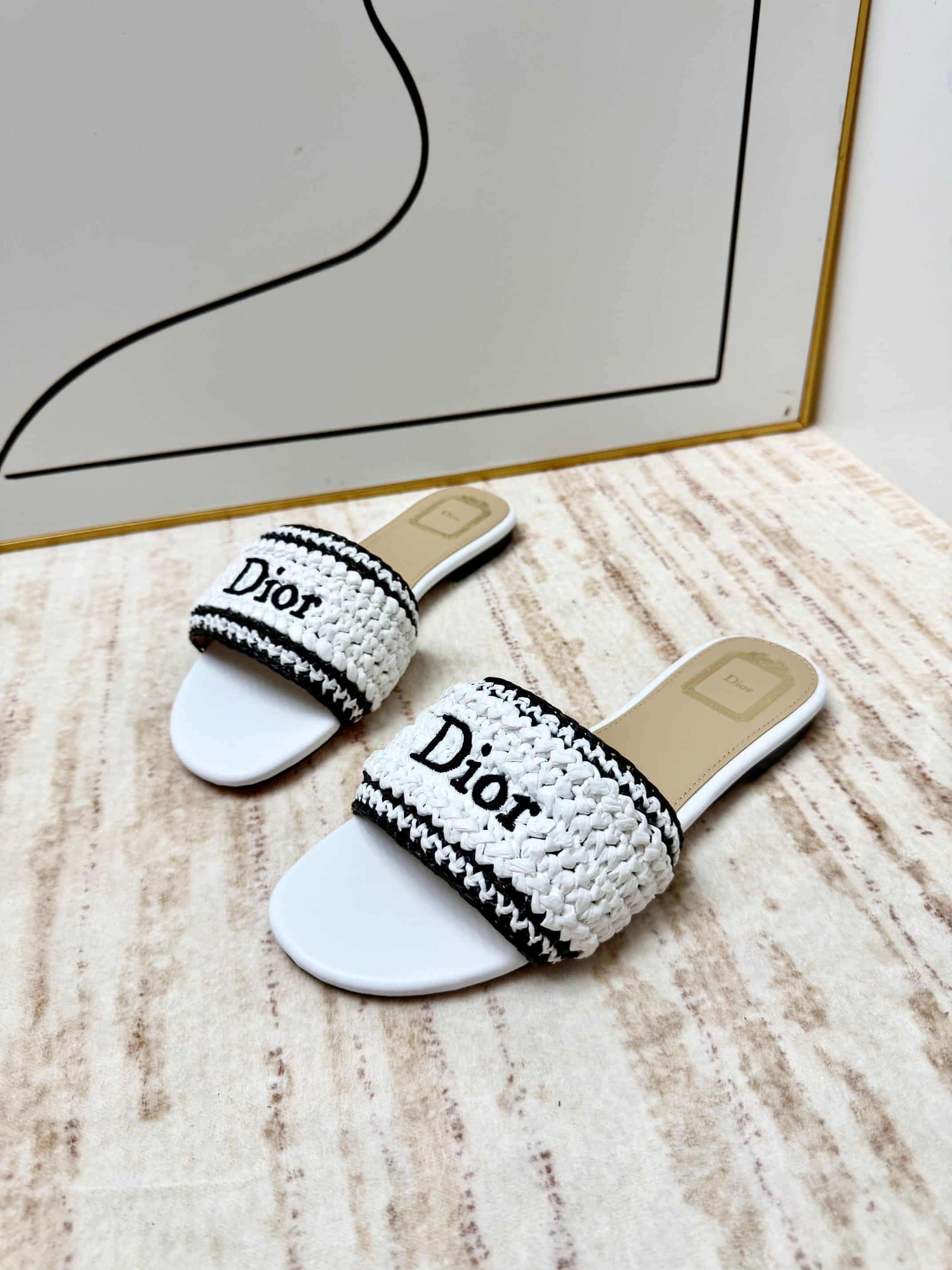 Dioriviera Dior Woven Slide Shoes Women