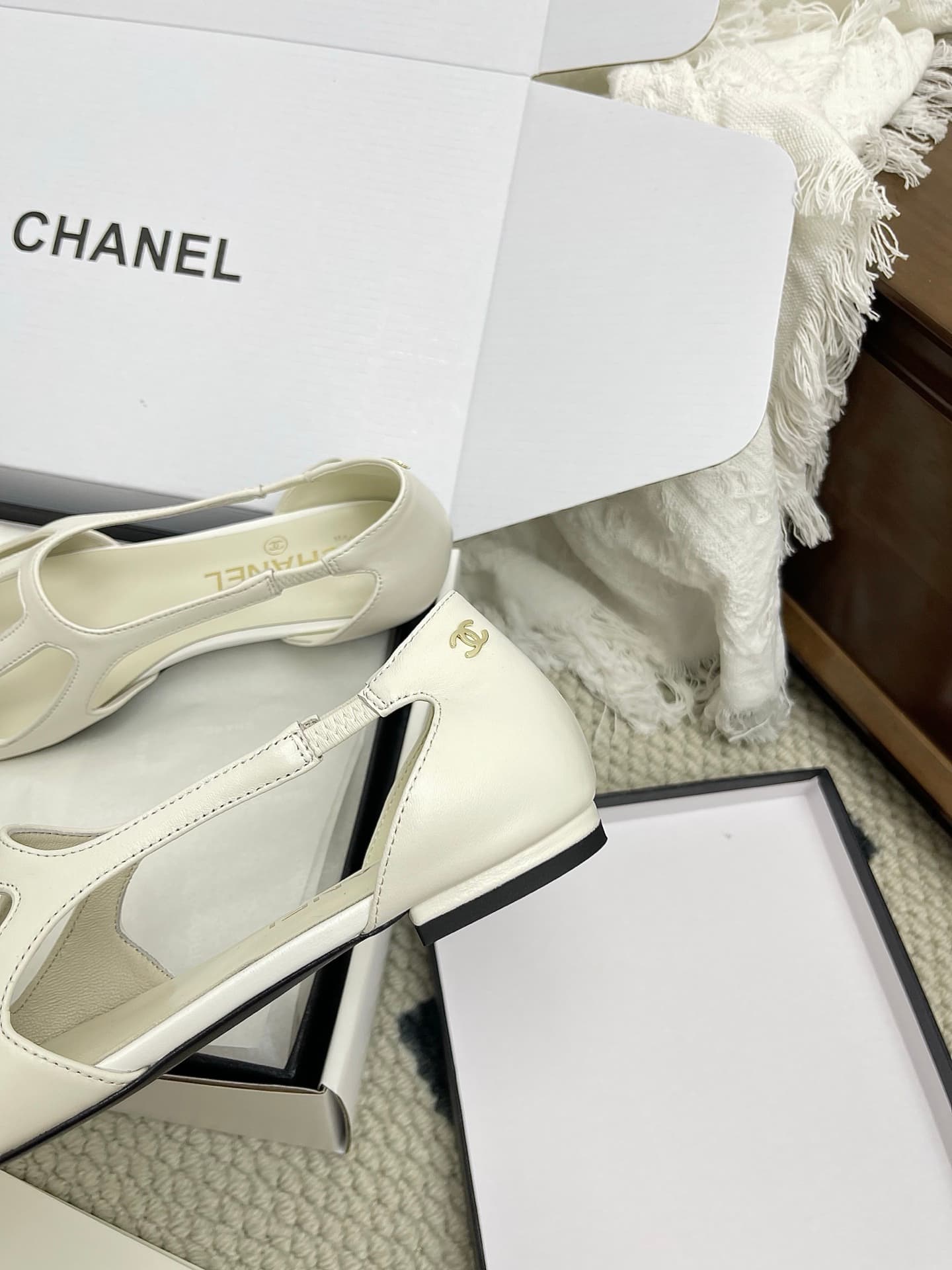 Chanel Slingback Flats Shoes Women