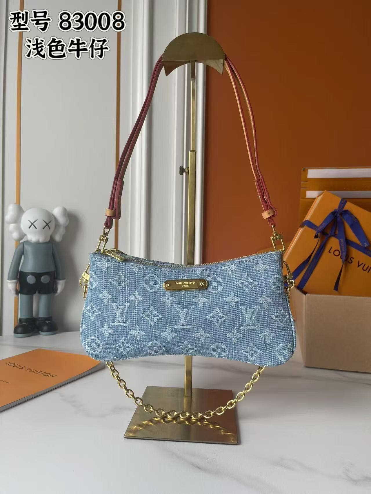 Louis Vuitton Pochette Liv Monogram Denim Blue M83532 Mid