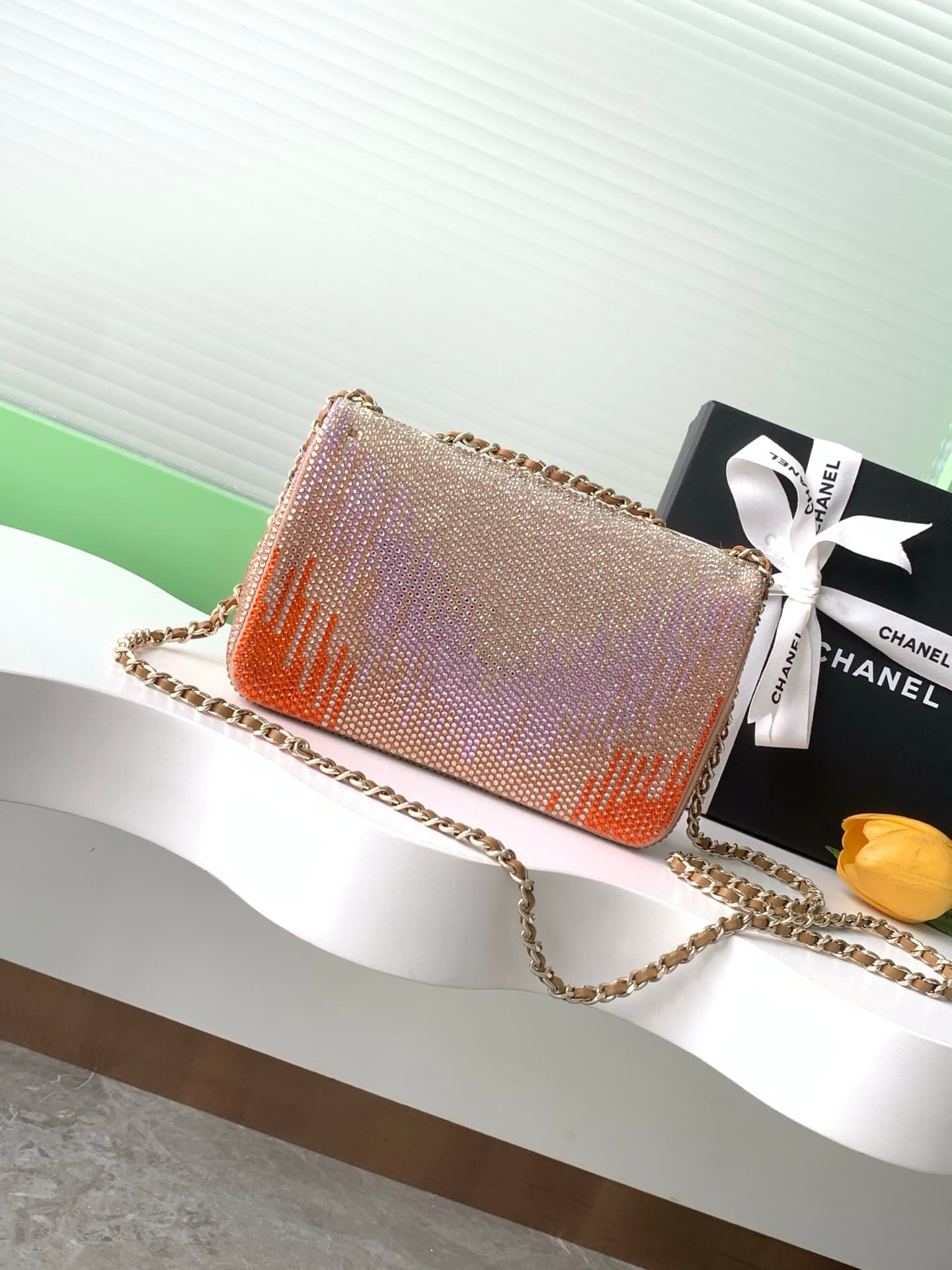 Chanel Flap Bag Sequins & Gold-Tone Metal AS4561  A