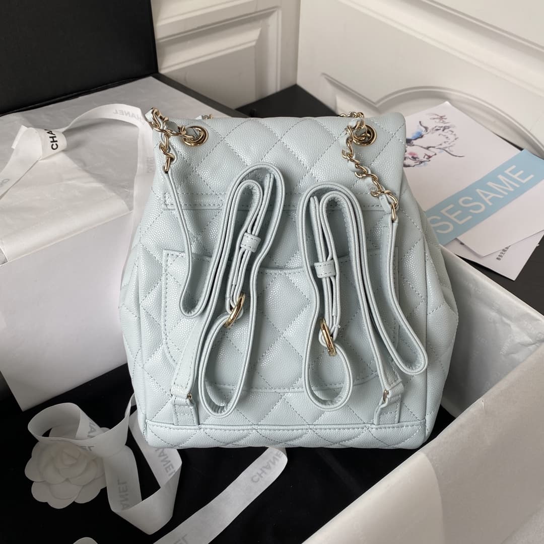 Chanel Urban Spirit Backpack Grained Calfskin & Gold-Metal AS4059 Pale Green A