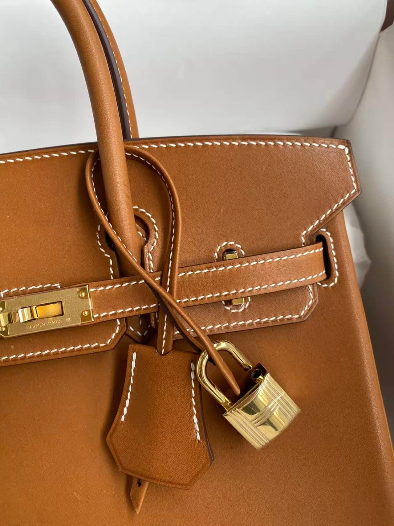 Hermes Birkin Retourne Bag 28/35cm Barenia Leather WAX High Customizing style