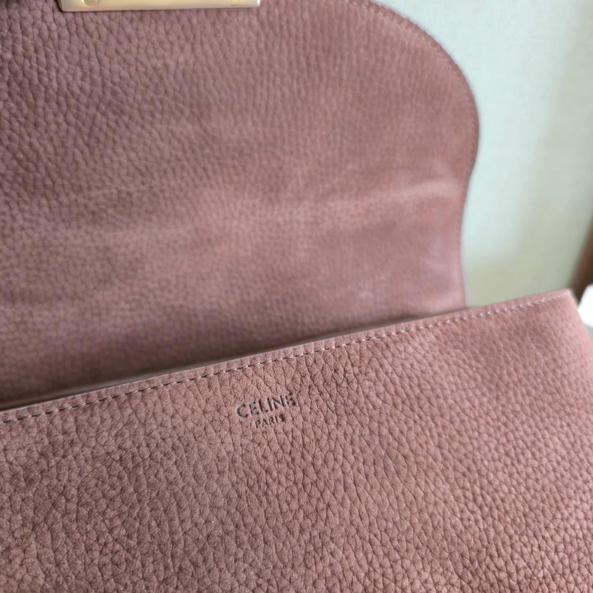 Celine Small Nino Bag in Chestnut Grained Nubuck Calfskin High