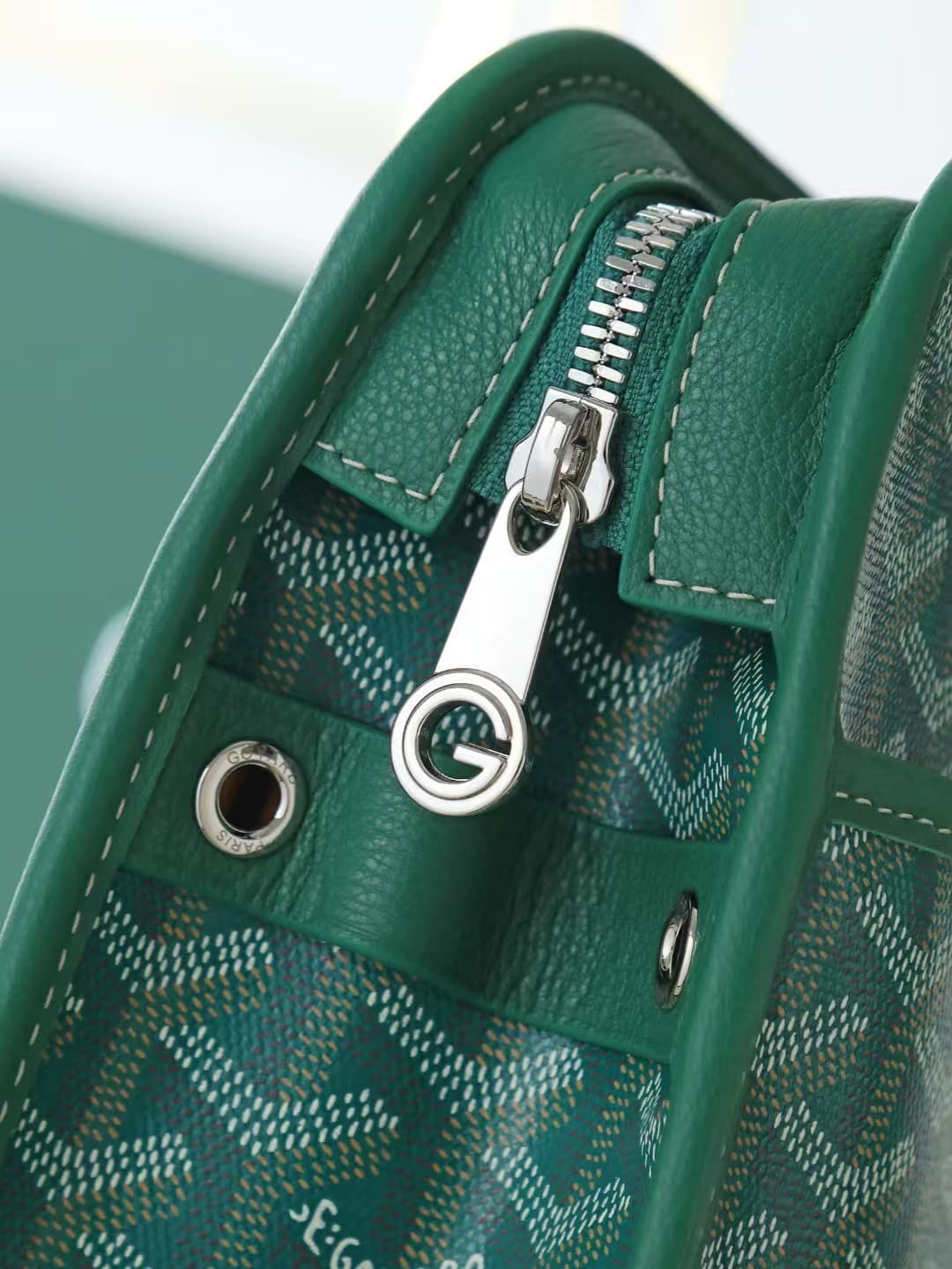Goyard Jouvence Medium Toiletry Bag in Green Goyardine Canvas High