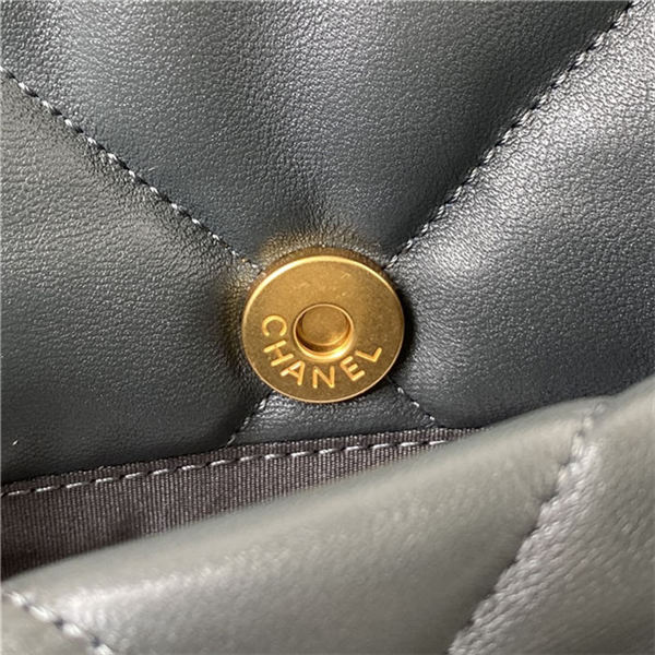 Chanel 19 Flap Bag Lambskin Dark Grey High