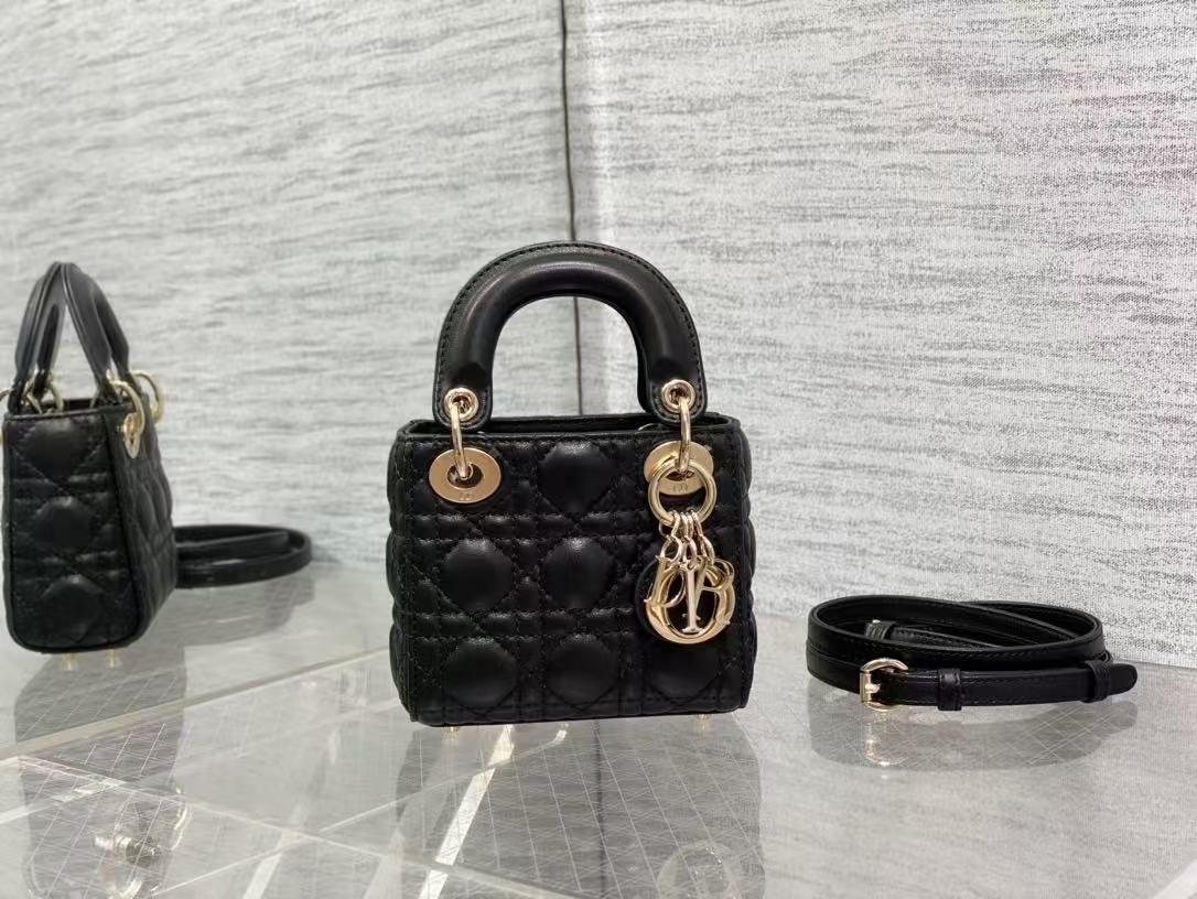MICRO LADY Dior BAG Cannage Lambskin Black High