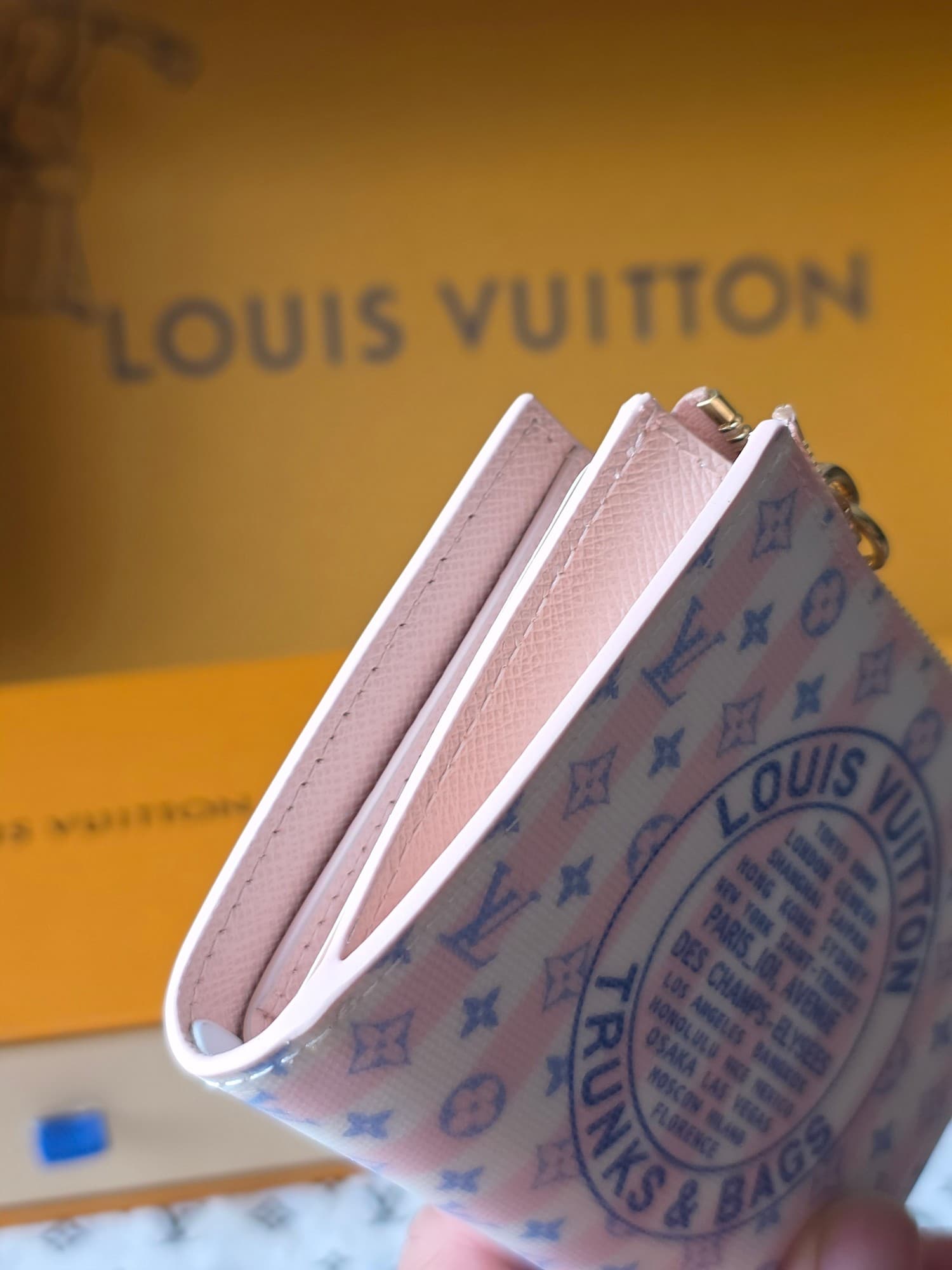 Louis Vuitton Lisa Wallet LV Stamp Blue Coated canvas M29028 High