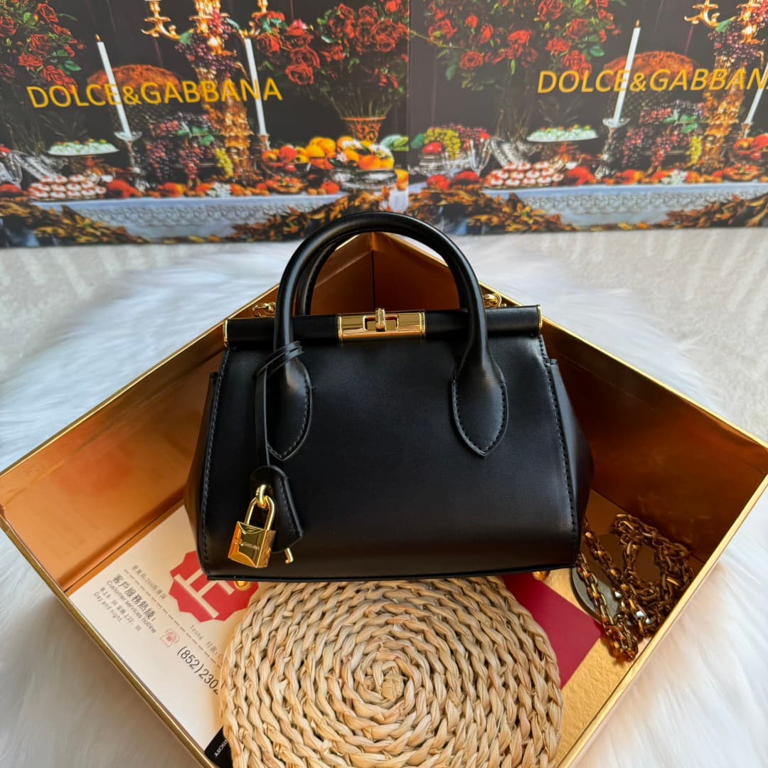 Dolce & Gabbana Mini Marlene Day leather tote bag black High