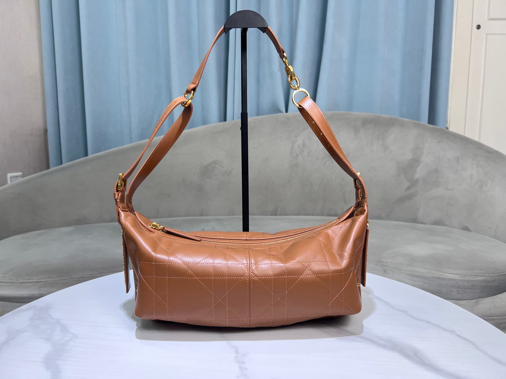 Medium D-Journey Bag in Crinkled Calfskin High