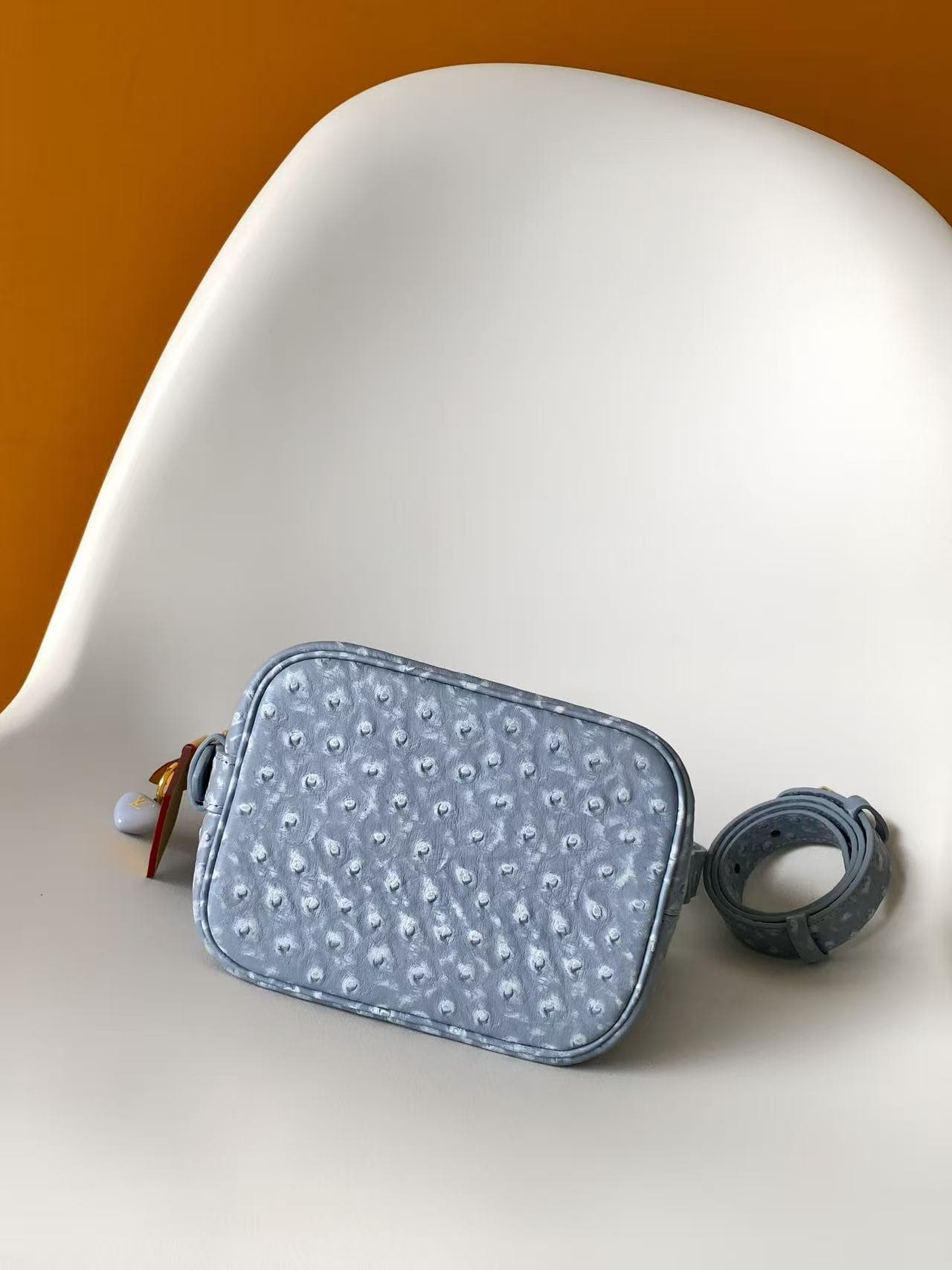 Louis Vuitton All In BB Light Blue Ostrich-embossed Leather M13480 High