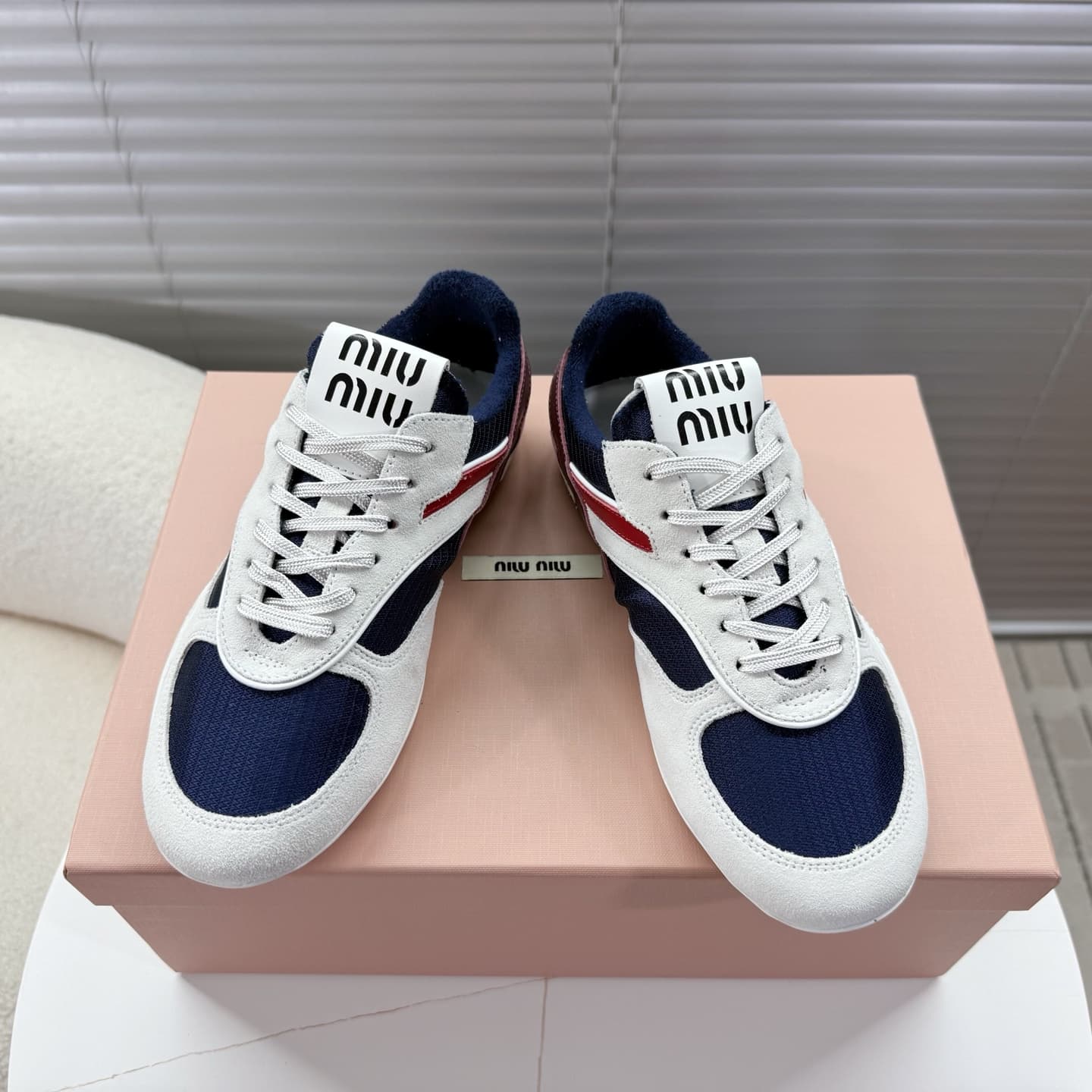 Miu Miu amaranth Gymnasium Technical Fabric And Suede Sneaker shoes Men Women