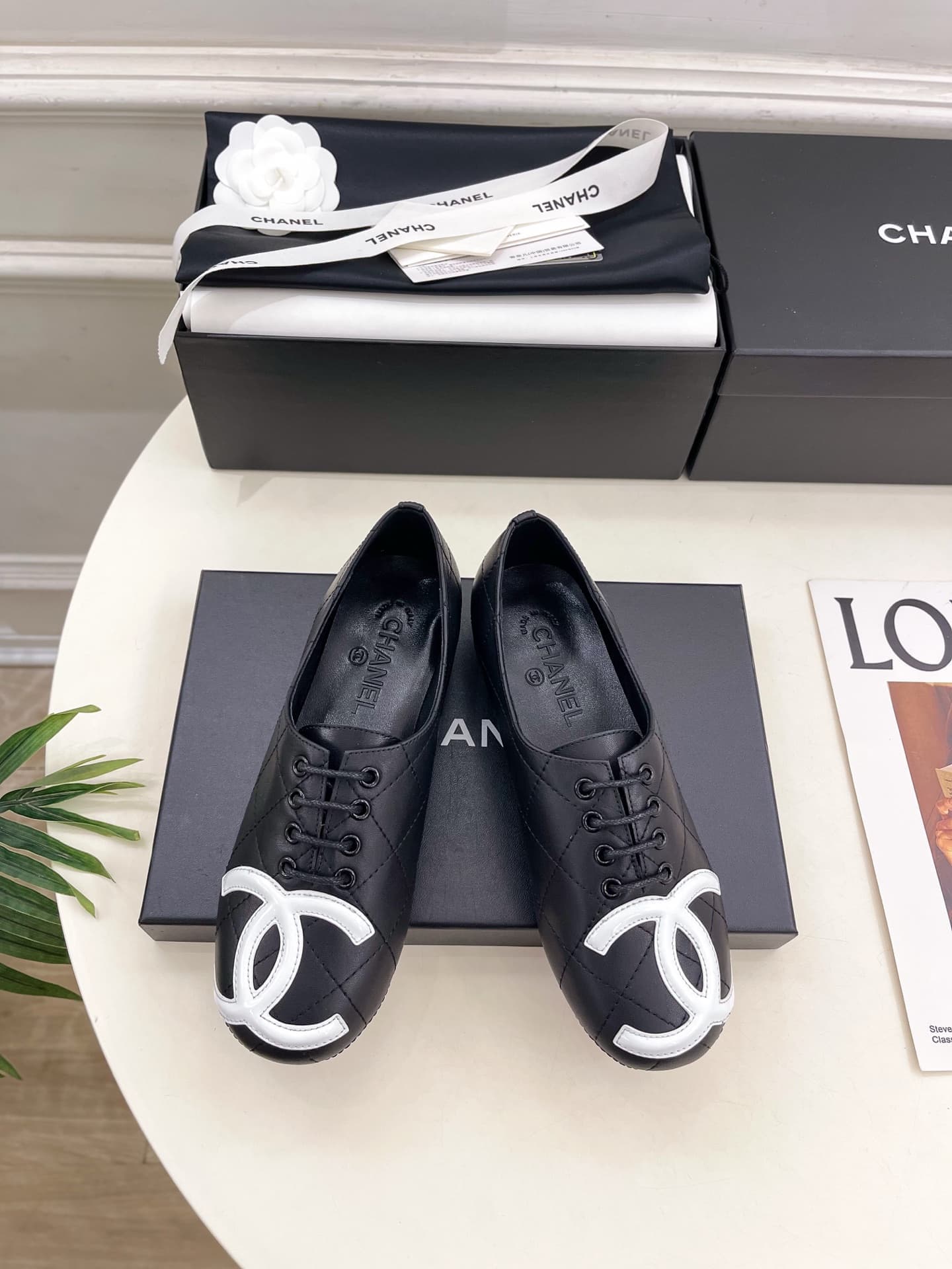 Chanel Cambon leather ballet flat Shoes Women