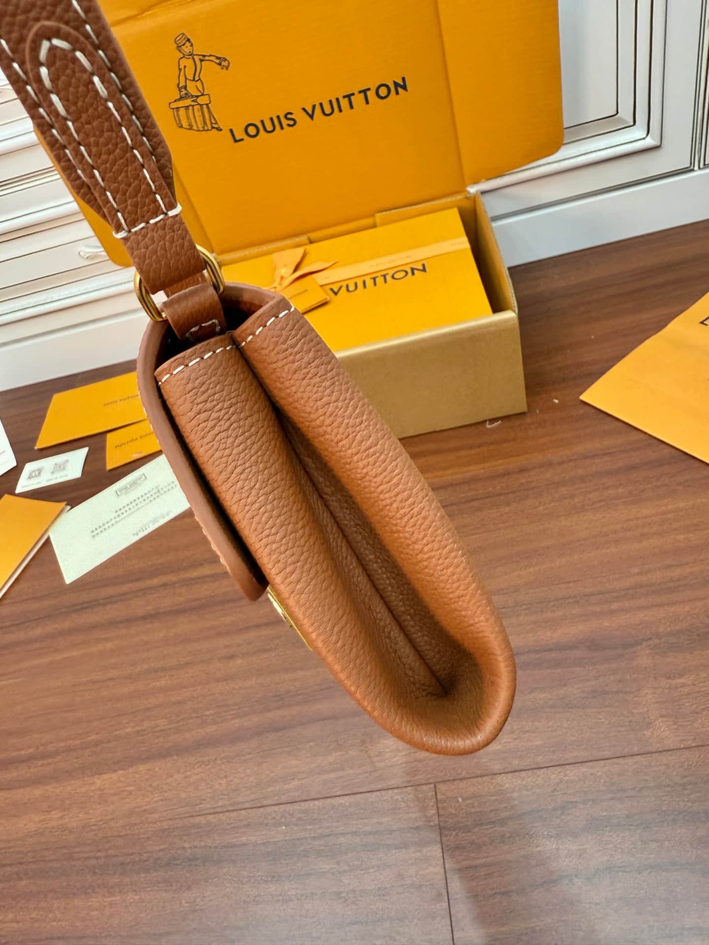 Louis Vuitton Wallet On Chain Low Key Cognac Brown Calfskin leather M12147 TOP